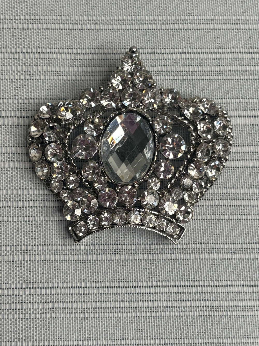 Rhinestone Crown Brooch
